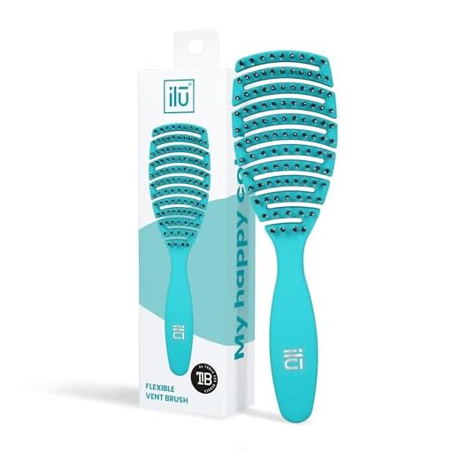 ilū My Happy Color Cepillo Desenredante Ventilado, Antiestático, sin Tirones, Evita Rotura y Pérdida del Cabello, Peinado Fácil e Indoloro, Color Turquesa