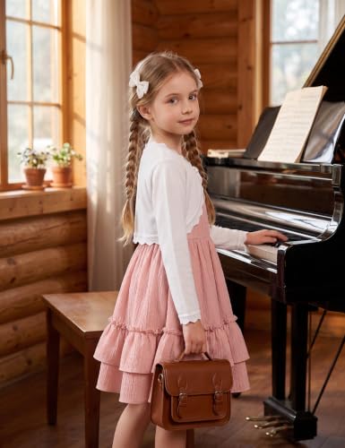 Image of Arshiner Girls Cami Summer Dress Boho Sleeveless Casual Sundress with Pockets for 4-12 Y