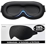Gritin 100% Blackout Sleep Mask, Zero Pressure Eye Mask for Sleeping Women Men - Ergonomic Design 3D Cutout Eye Movement and Eyelash Friendly Night Blindfold, Ultra Soft and Comfortable for Sleeping
