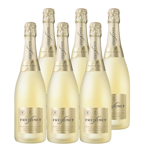 Freixenet Carta Medium Dry (6x0,75  l) – Sparkling Wine aus Spanien mit Pfirsich- und Honignoten, aus Macabeo und Chardonnay, trocken-fruchtig, passend zu Vorspeisen und Desserts