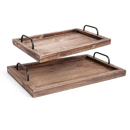 Besti Rustic Vintage Food Serving Trays (Set of 2) |...