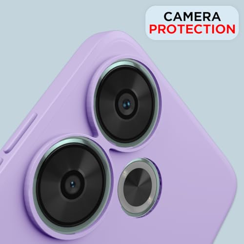 Image of Outlouders Back Cover for Poco F6 5G | Camera Protection | Durable Soft Matte Silicone Bumper Case (Purple)
