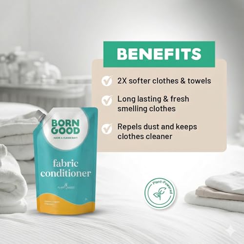 Image of Born Good Plant Based Japanese Cypress Fragrance Fabric Conditioner, Biodegradable, Non-Toxic And Eco-Friendly - 2 L (Pack of 1)