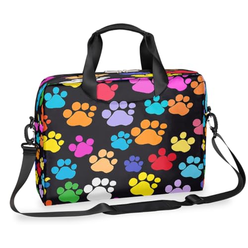 Sac d'ordinateur portable avec imprimé pattes colorées pour le bureau et le télétravail