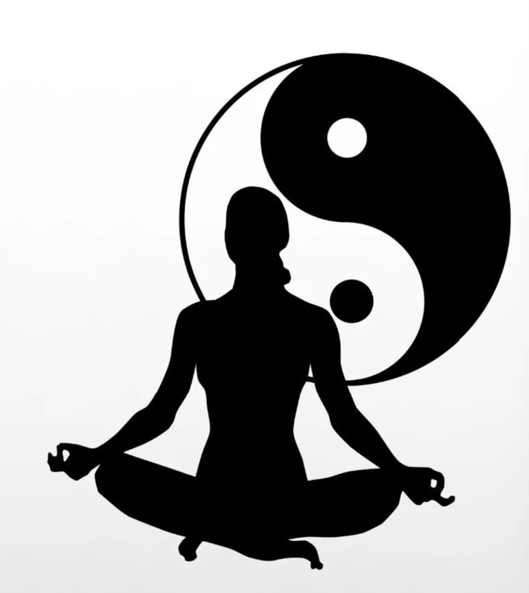 WEIMEIJIE Girl Yoga Vinyl Sticker Zen Meditation Health Yin Yang Tai Chi Wall Sticker Window Decoration Decal