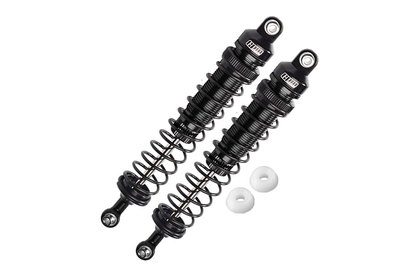 GPM Upgrades Aluminum 6061-T6 Rear Adjustable Spring Dampers for 1/10 Rock Rey LOS03009T1/T2 /1/10 Baja Rey Desert Truck?LOS03008? RC Car (Black)