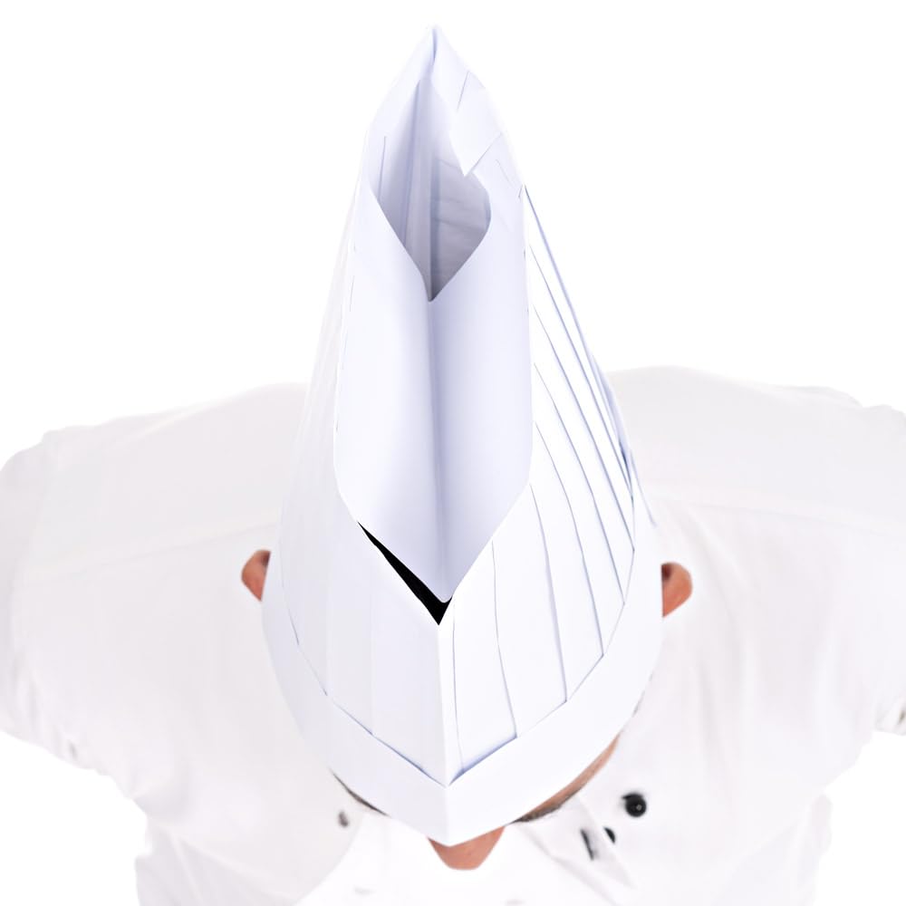 Franz Mensch 250 Stück Hygostar Kochmützen Le Chef | Papier, H: 25cm, weiß, Einheitsgröße, Karton, Kochmütze, Papiermütze, Kopfbedeckung
