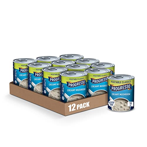 Image of Progresso Vegetable Classics, Creamy Mushroom Canned Soup, Gluten Free, 18 oz. (Pack of 12)