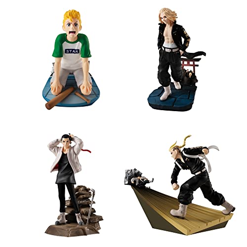 Megahouse Petitama Series Tokyo Revengers TOMAN HEROIC SCENES Miniature Figure Set, 4 Different Figures in 1 Box, PVC, Pre-painted, Complete, Approx. 5.12 inches (80 mm), Unisex, Ages 180+