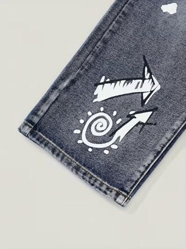 Pantalón niña vaqueros rectos informales y holgados 5