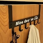 Heavy Duty Carbon Steel Over Door Hanger for Clothes, Drill-Free Hanging Hooks for Bathroom, Bedroom, Kitchen Coat, Towel, Scarf Holder Removable Space Saving Door Rack (1 Piece)