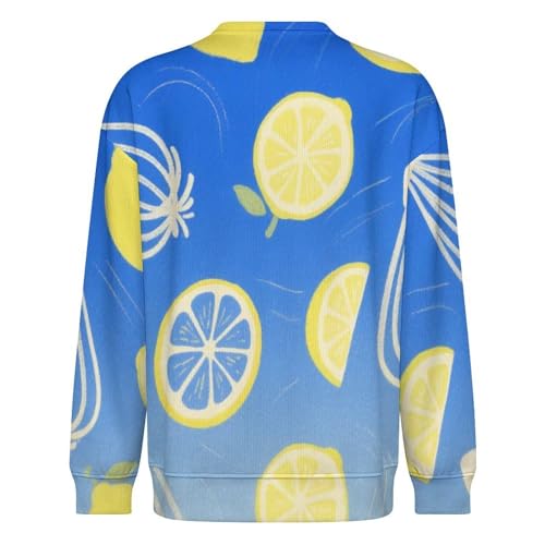 MoBlinko Summer Lemon Fruit Mens Sweater Crewneck Sweater S Lightweight Sweaters for Men Long Sleeve Pullover3