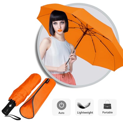 Image of SIEPASA Umbrella for Men - Automatic Large Size Foldable Umbrella with Travel Cover for Man and women - 3 fold Windproof umbrella