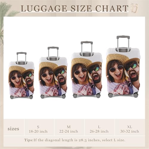 Personalized Photo Luggage Cover – Custom Suitcase Protector Sleeve for 18-32 Inch – Anti-Scratch, Durable, Stretch Travel Baggage Cover – Travel Gift3