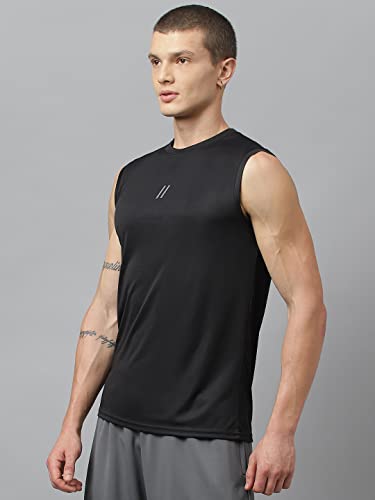 Image of ATICX Men's Polyester Sports Sleeveless T Shirt - Gym Vest, Workout Sando, Training Tank Top, Cut Sleeves Quick Dry Tee for Running, Swimming, Badminton, Fitness & Sports
