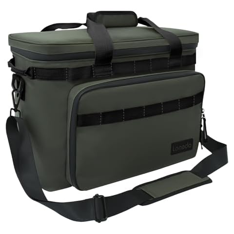 Lanedo Soft Cooler Bag, Portable Collapsible Soft Sided Cooler, 36 Cans Insulated Beach Cooler Lunch Bag, Large Leakproof Camping Cooler, Waterproof Ice Chest for Travel Picnic Camping Kayaking-Green Cover