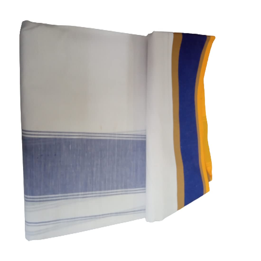Men's Traditional Pure Cotton Bleached White Dhoti Border Size 9X5 (or) 4.15 Mtr Dhoti with 2.30 Mtr Angavastram_DS005-image-41