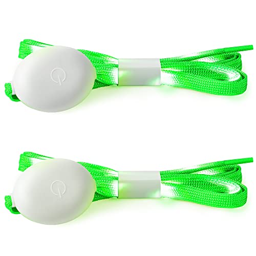 Syhood LED Light Up Shoe Laces Nylon LED Shoelaces with Flashing Shoe Laces for Party Favors Hip-hop Dancing(Green)
