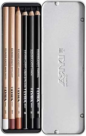Lyra Rembrandt Sketching Set - 6 Assorted Pencils for Artists - Variety Set of White, Dry, Oil, Carbon & Charcoal Pencils in Convenient Case - Multipurpose Durable Pencils for Drawing Blending & More image 5