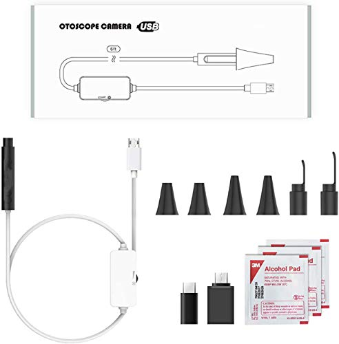 Ear Wax Removal Camera for Android Phone Tablet, Mac, PC, 1280x720HD Smart Visual Ear Cleaner with Camera Tool Kit, at Home Ear Infection Detector Ear Wax Remover Otoscope with Light