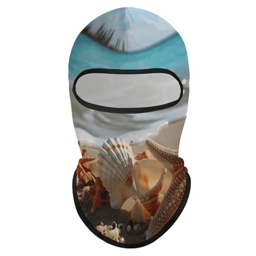 Balaclava con Estampado de Conchas y Estrellas del Mar para Hombres y Mujeres, Máscara Facial de Protección Solar Transpirable con Cubierta Completa de Cabeza para Senderismo, Ciclismo, Correr, Conducción miniatura 7