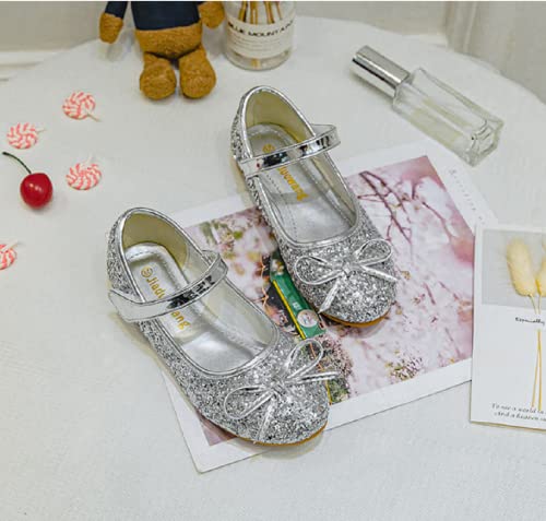 Chaussures de princesse ballerine talons bas paillettes filles - 2