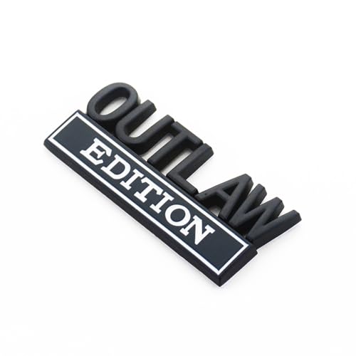 Image of 2Pc Outlaw Edition Emblem 3D Badge Stickers with Double Tape for Cars, Trucks, Motorcycles, Boats (Black White)