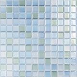 YUNHE タイルシール 壁紙シール モザイクタイル キッチン リメイクシート ウォールステッカー 壁紙 簡単に貼れる 3D 防水 耐熱 汚れに強い DIY 簡単取付 洗面所 トイレ キッチン 家具やアイテムの装飾（ベビーブルー【モザイクデザイン】，23.6*23.6cm【10枚】）
