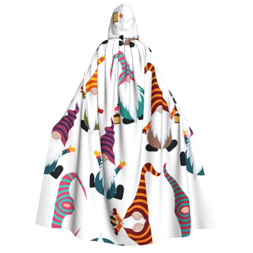 Cape déguisement unisexe à grande capuche médiévale 150 cm nains de Noël