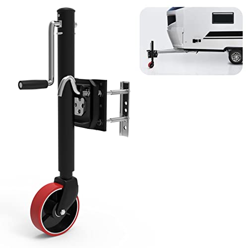 MOMERYAYA Trailer Jack with Steel & PUR Wheel Heavy Duty Rust Resistant Coating Durable,Trailer Tongue Jack Stand,for RV Boat Anti Rust,1600 lbs 9" Lift