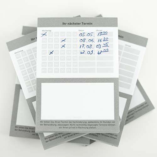 Terminblock Terminblöcke Terminzettel nächster Termin für Ärzte, Kosmetiker, Frisör & Co je Block 50 Blatt (grau, 10 Stück)