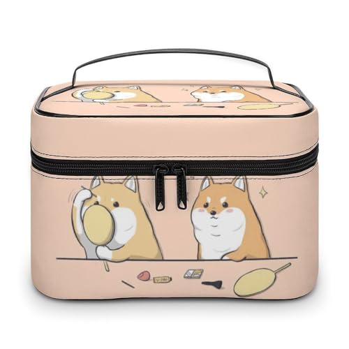 メイクボックス コスメ収納 大容量 かわいい柴犬 化粧ポーチ 化粧品入れ メイク収納ケース 軽量 持ち運び アクセサリー 小物入れ おしゃれ 旅行 出張用 プレゼント