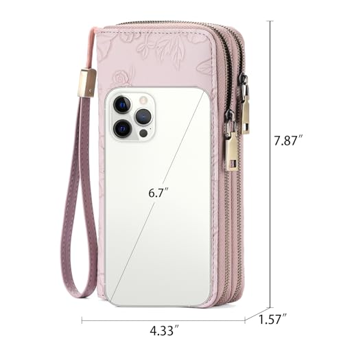 Image of GAEKEAO RFID Leather Wristlet Wallet for Women with Grip Strap