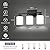 FonmYim Black Bathroom Light Fixtures, 3-Light Modern Vanity Light Over Mirror, Wall Sconces with Milky White Frosted Glass Shades, E26 Socket (Bulbs Not Included)