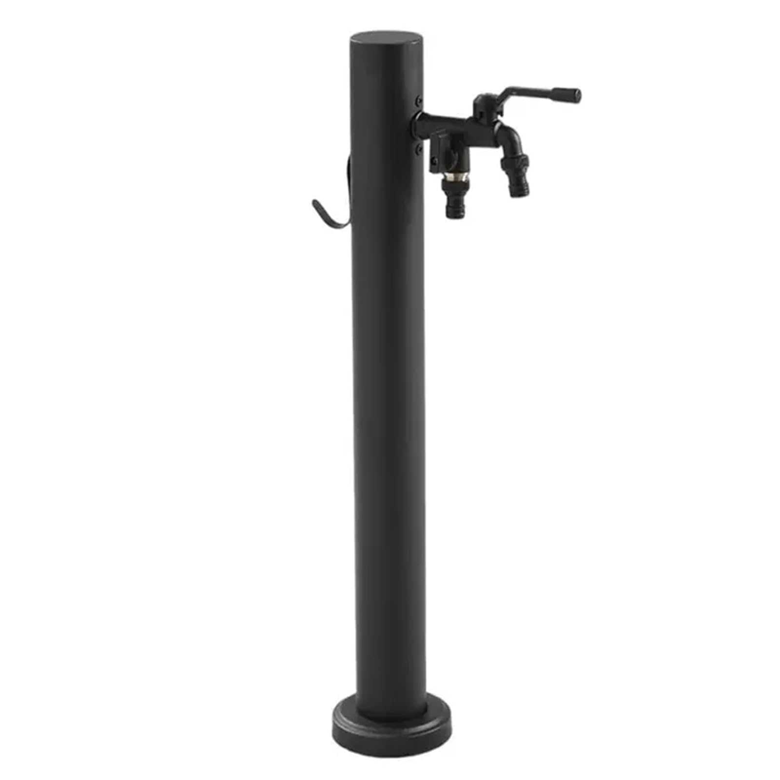 Robinet Exterieur Jardin sur Pied Noir, Robinet Jardin avec Support de Tuyau, Robinets de Jardin avec Double Bec, pour Décoration, Fontaine, Irrigation(60cmx6cm/23.6inx2.4in)
