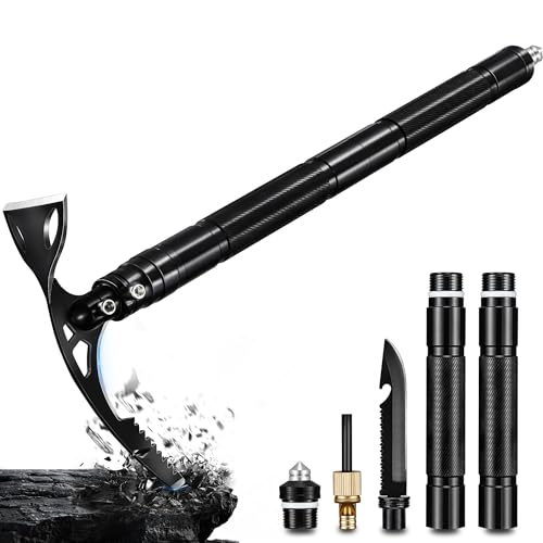 FUSIONKEI Pick Axe 8 in 1, Folding Pickaxe Mattock with...