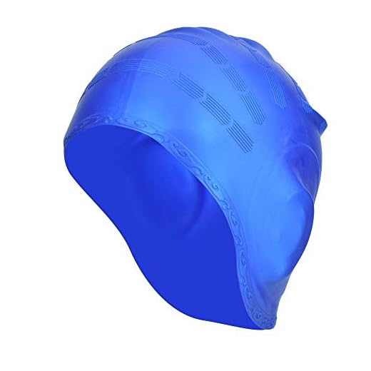 Sport badmössa, 1 st. Unisex silikon badmössa stretchig bekväm långt hår badmössa hörselskydd badmössa för pool (blå)