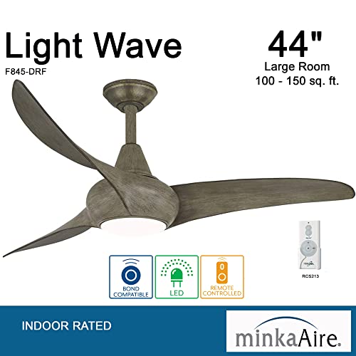 Minka-Aire F845-DRF Light Wave 44 Inch Ceiling Fan With Led Light And Remote Control In Driftwood Finish thumb #3