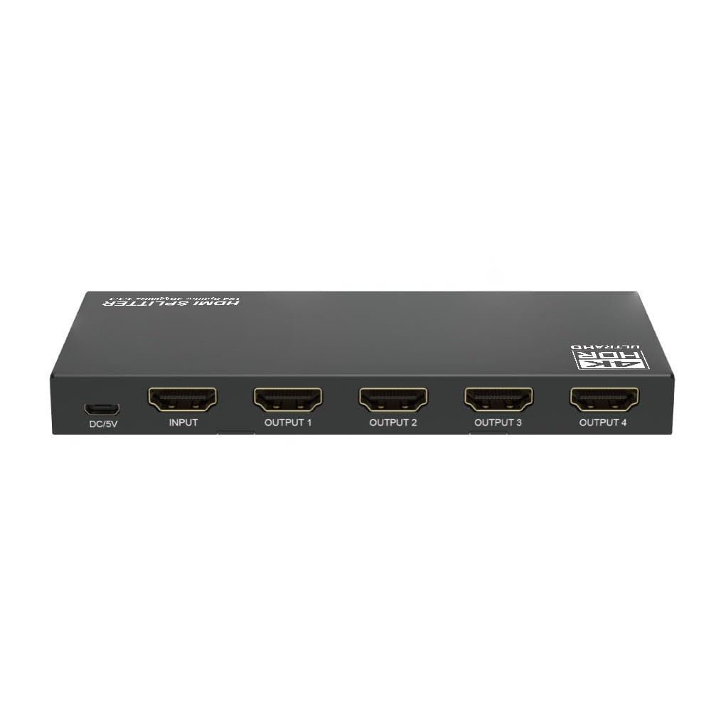 Amazon | TEC HDMI4分配器 136×60.9×14.2mm 4K60Hz対応 1入力4出力