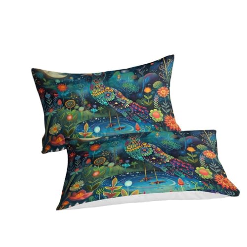 Housse de couette oiseaux 3D en microfibre premium 3 pièces avec fermeture éclair invisible