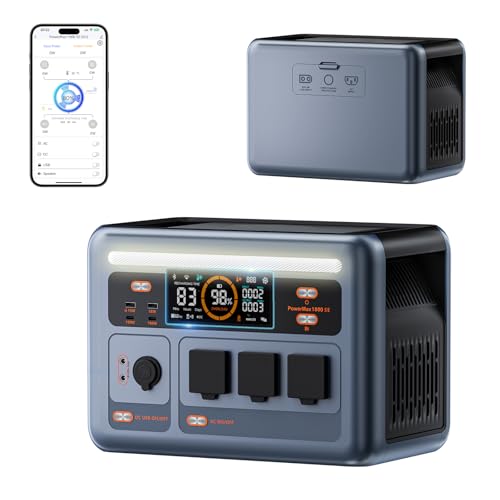 OSCAL PowerMax 1800SE Portable Power Station, 1800W (3600W Surge) 1024Wh LiFePO4 Battery, 45 Min Fast Charging (0-80%), UPS Solar Generator for Home Backup, Camping, RV, Emergency, Off-Grid