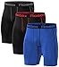 Produktbild Roadbox 3er Pack Herren Kompressionsshorts, Laufhose Herren Kurz Schnelltrocknendes Baselayer Short Tights Kurz Hose L 3er Pack: Schwarz, Schwarz (Roter Streifen), Blau