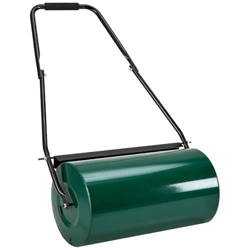 Rouleau de Jardin pour Gazon Juskys Fritz avec Protection Anti-salissures - Rouleau à Main pouvant être rempli d'eau / de Sable - 48 L / 60 kg - 60 cm -...