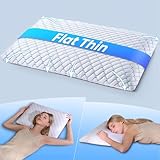Tuozaiira 2.6' Ultra Thin Memory Foam Pillow with Cool-to-Touch Cover, Low Profile Flat Bed Pillow for Back & Stomach Sleepers, Standard Size