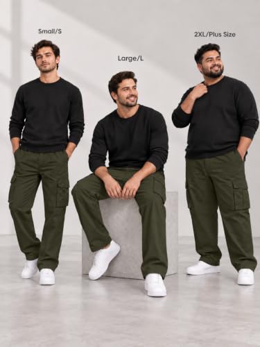 Image of Leriya Fashion Men Cargo Pants | 6 Pocket Cotton Cargo Joggers for Men | Loose Fit Stylish Pant with Pockets | Casual Baggy Trousers & Streetwear Lower (Available in Plus Size)