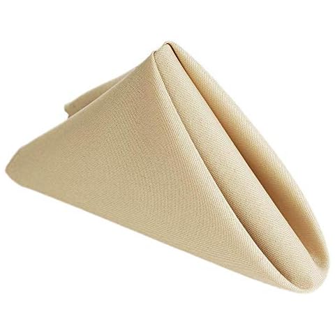 AHOLTA DESIGN Stain Resistant Polyester Cloth Thanksgiving Dinner Cream Cloth Napkins 17 in Non Iron Autumn Wedding Parties Patio Thanksgiving Dinner Beige Napkin 17"x17" 5PCs Cover