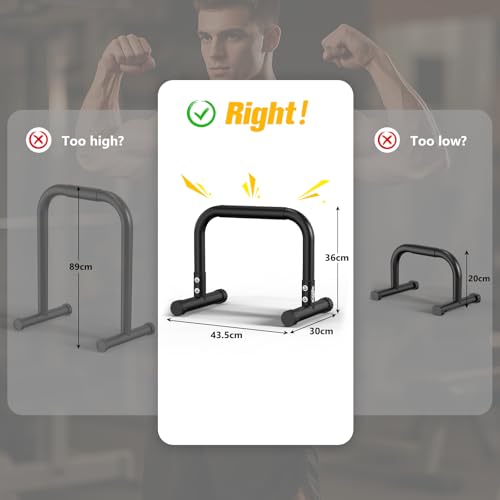 RELIFE REBUILD YOUR LIFE Dip Barras Paralelas Calistenia Gimnasio Casa Push Up Bars Stands Station Ajustable Entrenamineto Musculación Fitness Ejercicio Rehabilitacion Mini Dip Bar - Imagen 6