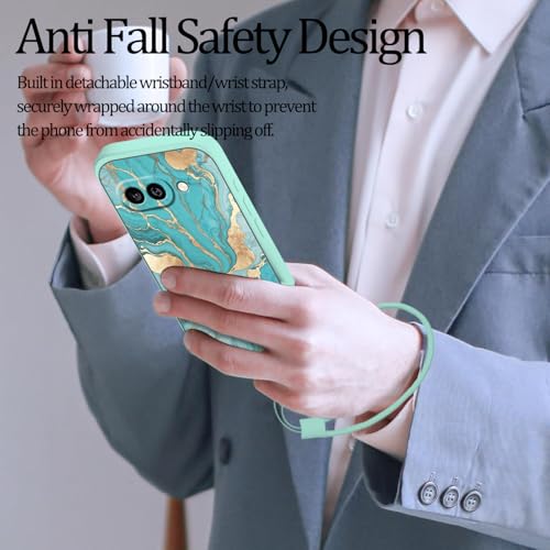Coque Google Pixel 9a anti-glisse avec dragonne de sécurité marbre