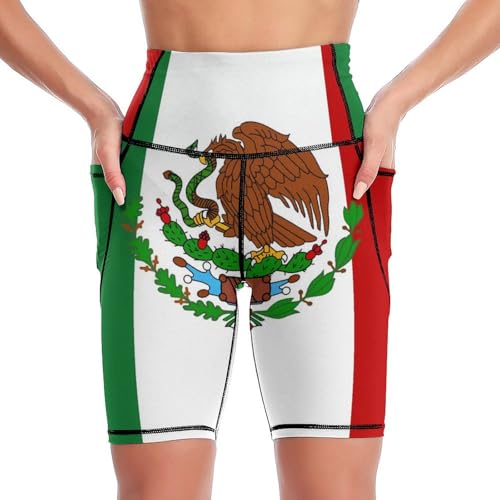 Leopard Zebra Animal Print High Waist Knee Length Biker Shorts Women Workout Yoga Running Leggings with Pockets