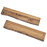 PIPE DECOR 36” Sustainable Trail Brown Live Edge Wood Shelf (Wood Only) 2-Pack